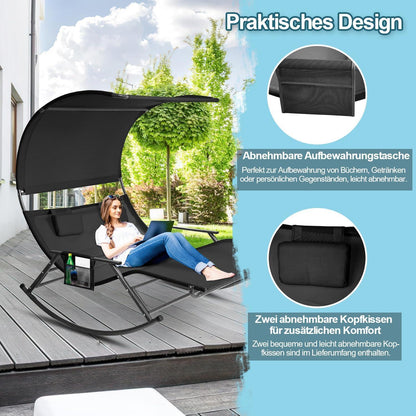 Doppelliege Outdoor bis 250 kg Sonnenliege für 2 Personen atmungsaktives Gewebe