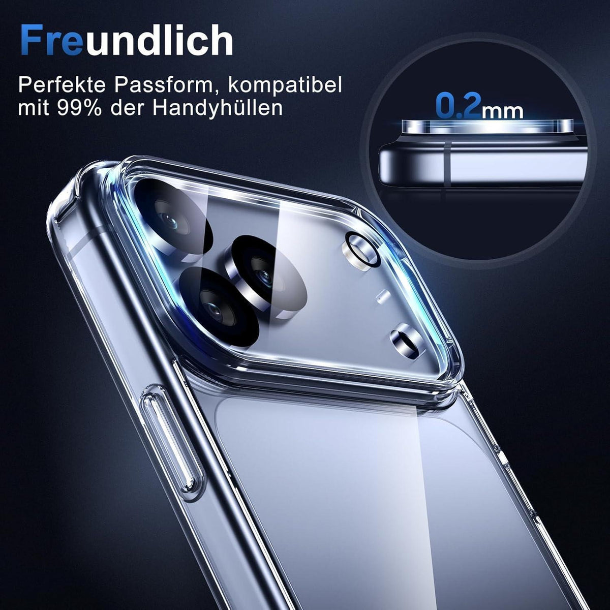 iPhone 17 Pro Max Kameraschutz - 3er Pack, Kratzfest & Klar