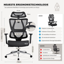 Ergonomischer Bürostuhl 150kg Dynamische Lordosenstütze
