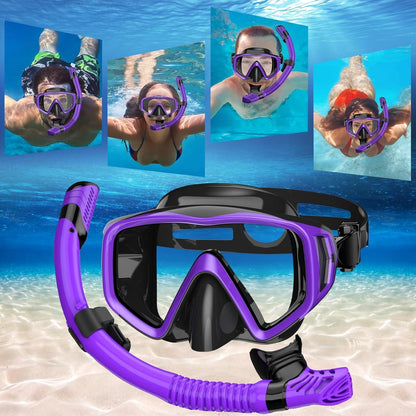 Schnorchelset Erwachsene mit Dry Schnorchel und Tauchmaske