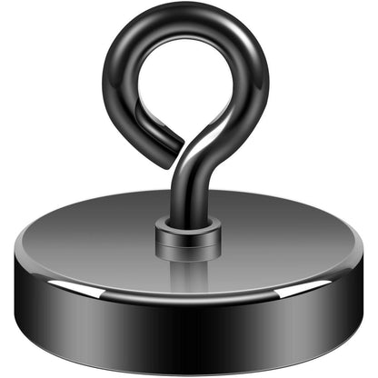 Neodym Magnet stark 220kg, 63.5mm Schwarz, Magnetfischen
