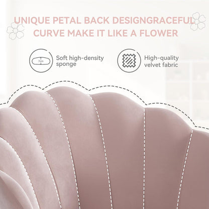 Samt Esszimmerstuhl mit Armlehnen | Rosa Akzentstuhl Modern