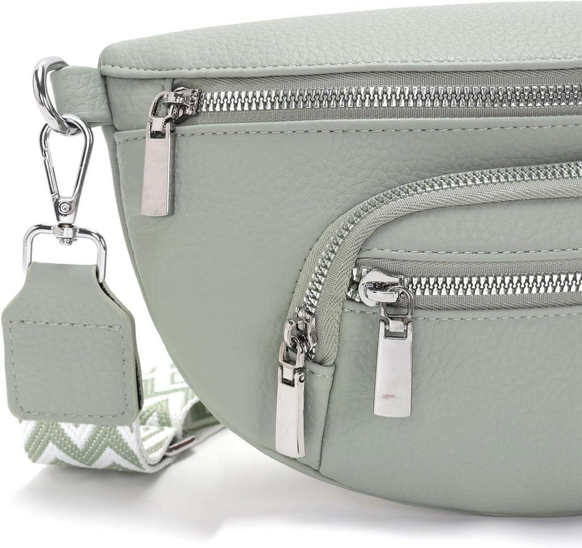 Sasrymnl Kleine Damen Bauchtasche Beige Veganes Leder Umhängetasche