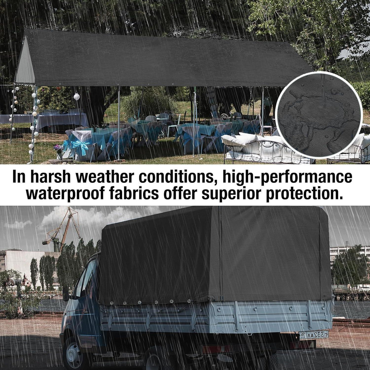 Schwarze Abdeckplane 3x6m – Robust, Wasserfest & Vielseitig