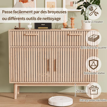 Holz Sideboard mit 2 Schubladen & 2 Türen – Küchenschrank & Anrichte