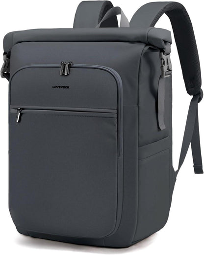 Rolltop Rucksack 17 Zoll Laptop Wasserdicht Backpack Grau