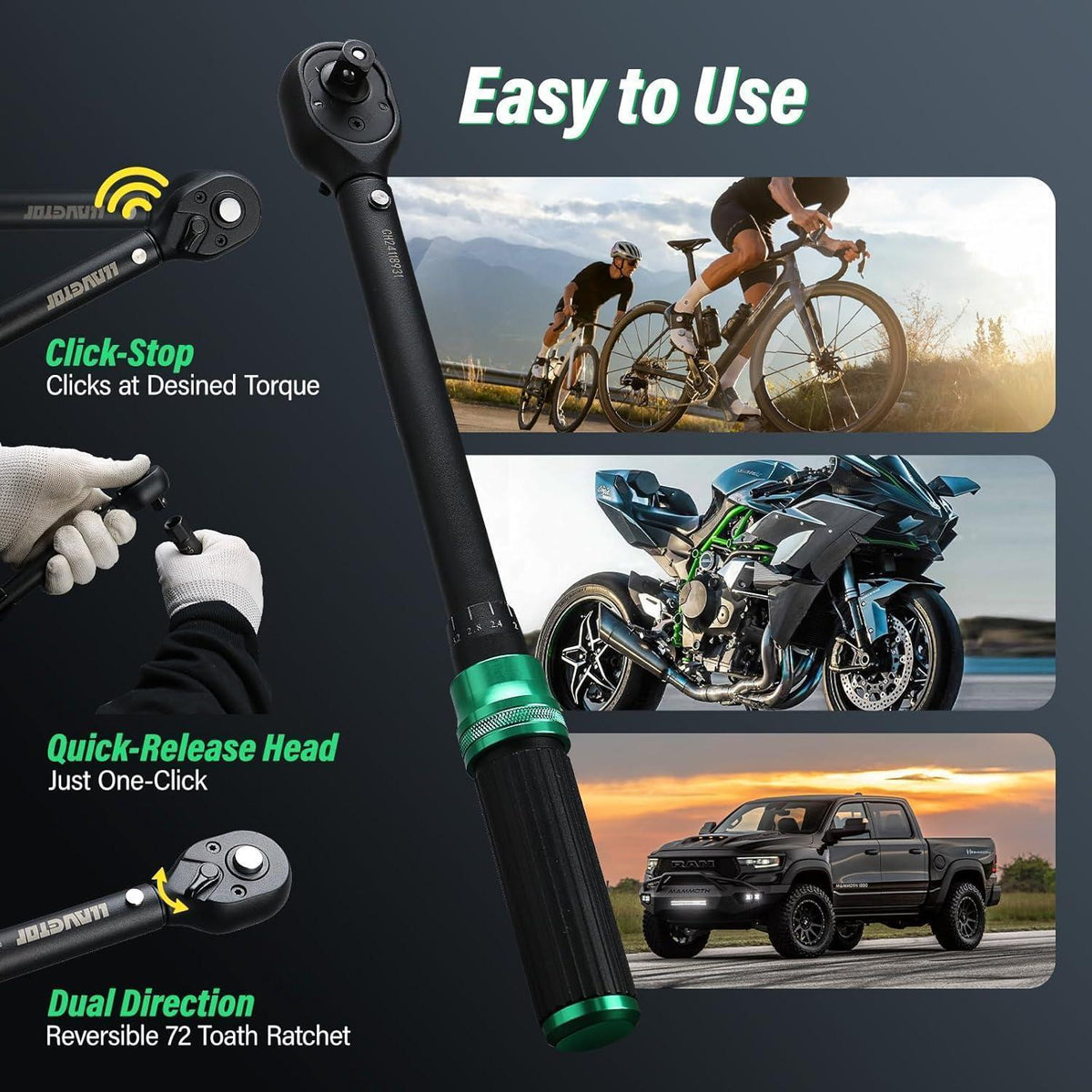 3-teiliges Drehmomentschlüssel Set für Auto, Fahrrad & Motorrad