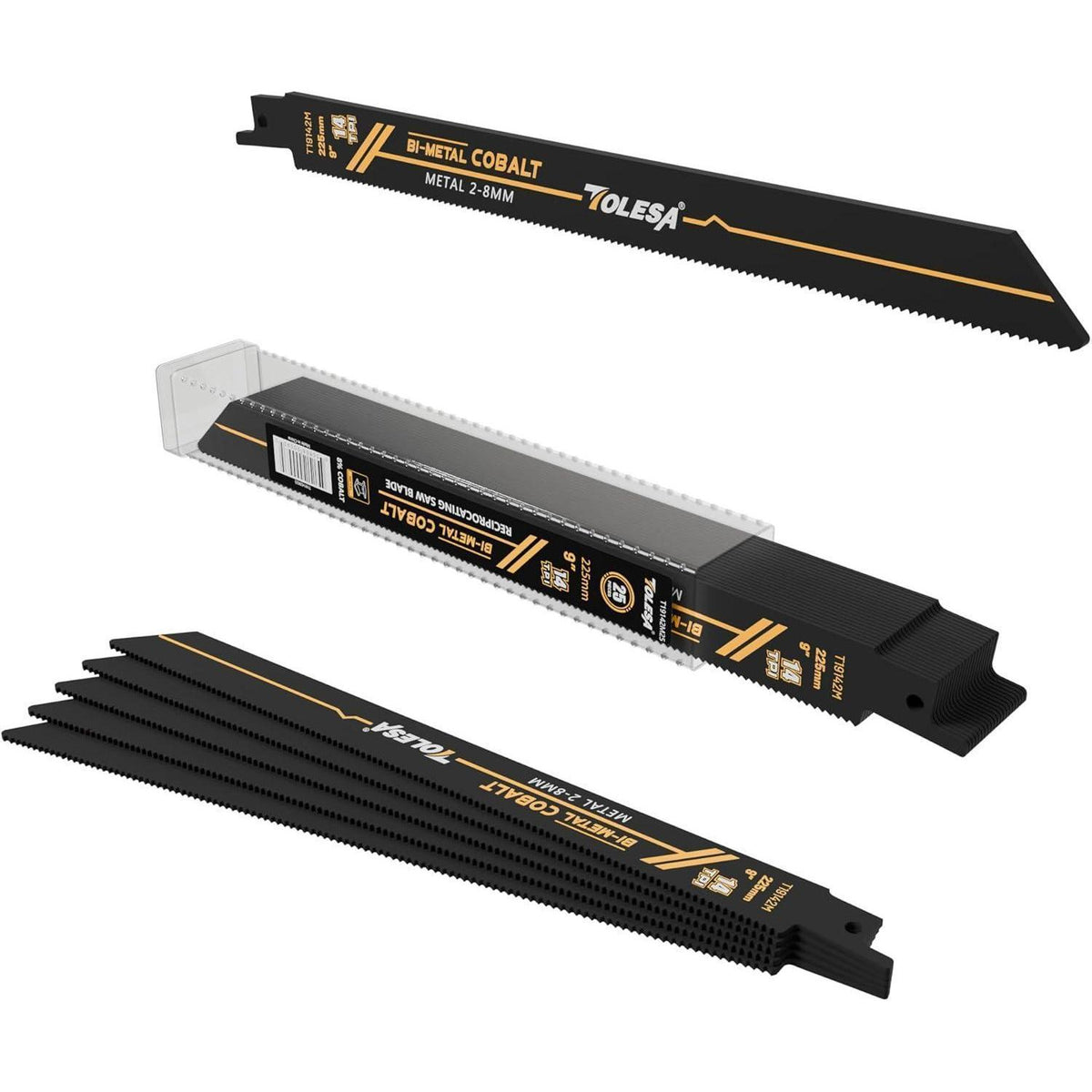 Säbelsägeblätter Bi-Metall 25tlg 225mm 14TPI für Metall