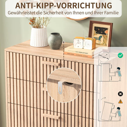 Kommode mit 6 Schubladen – Holzschrank für Schlafzimmer & Wohnzimmer