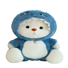 Teddybär mit Kapuze, 35 cm Blau – Weiches Kuscheltier für Kinder