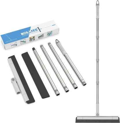 Wasserschieber Bodenabzieher mit Stiel 83-152cm Grau