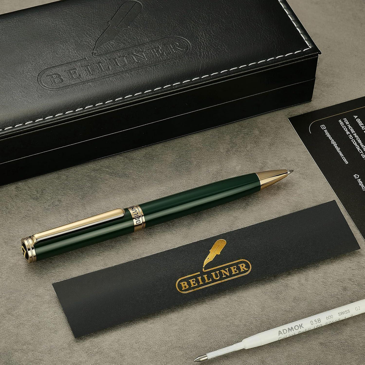 24K Gold Gel-Stift mit Grünem Klavierlack – Luxus Geschenkset