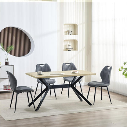Esszimmergruppe Holz mit 4 Stühlen, 140x80 cm, Modern