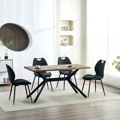 Esszimmergruppe Holz mit 4 Stühlen, 140x80 cm, Modern