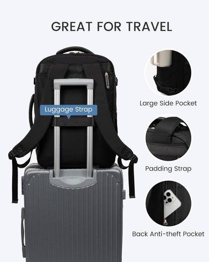 Handgepäck Rucksack 20L Cabin Bag für Ryanair, Eurowings, Wizz Air, Reise Schwarz