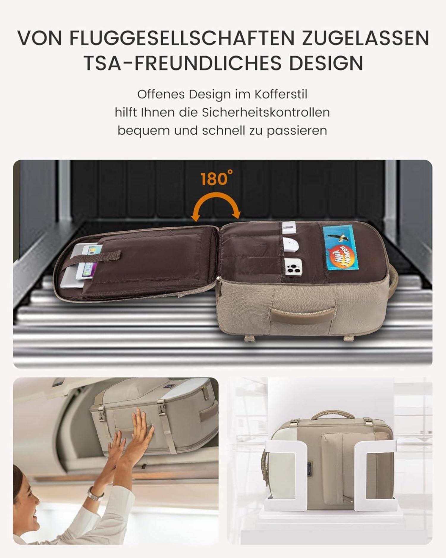 Handgepäck Rucksack für Damen, Groß Reiserucksack 40L, Travel Backpack