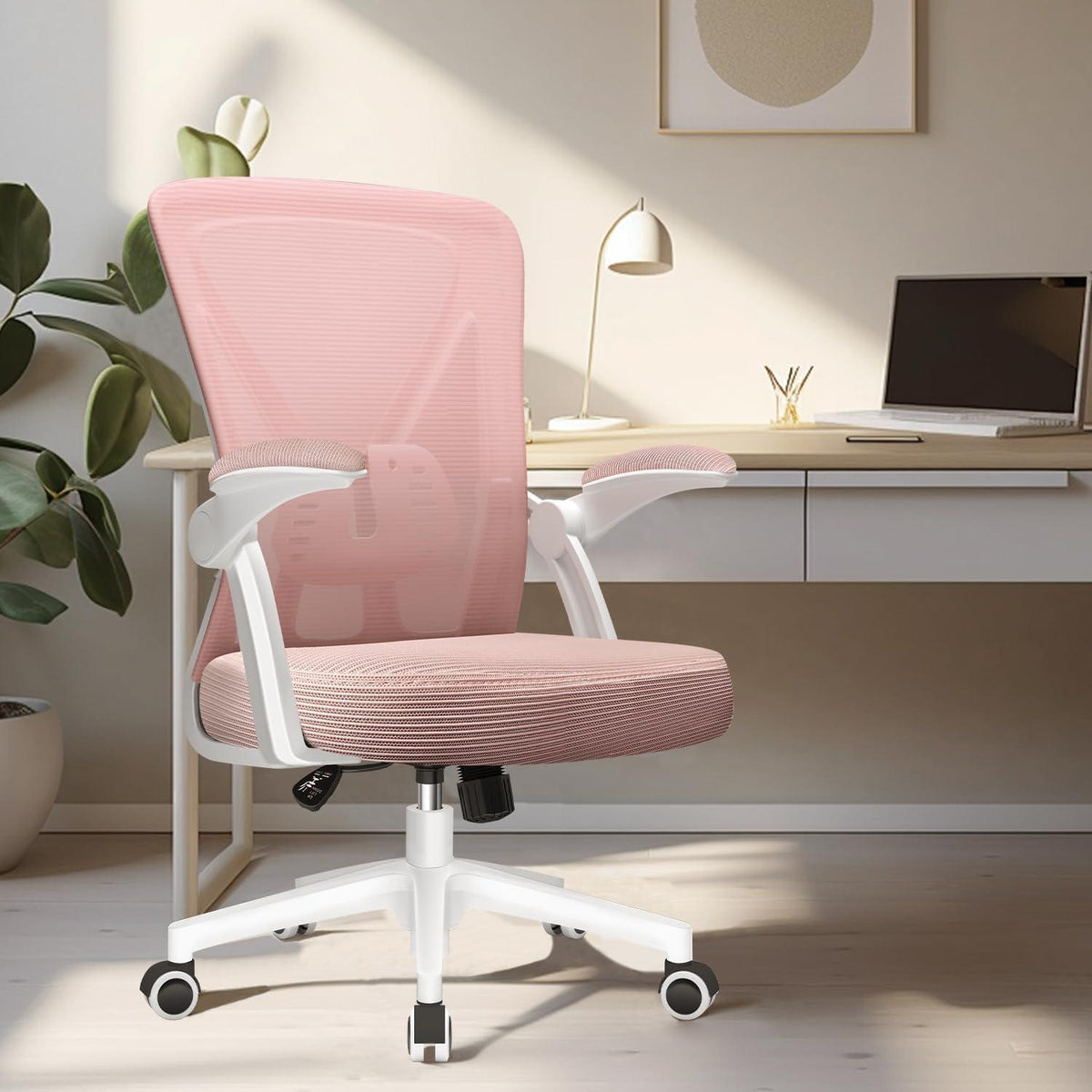 Ergonomischer Bürostuhl mit Lendenwirbelstütze, Schwarz