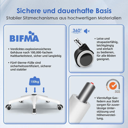 Ergonomischer Bürostuhl mit Lendenwirbelstütze und Wippfunktion