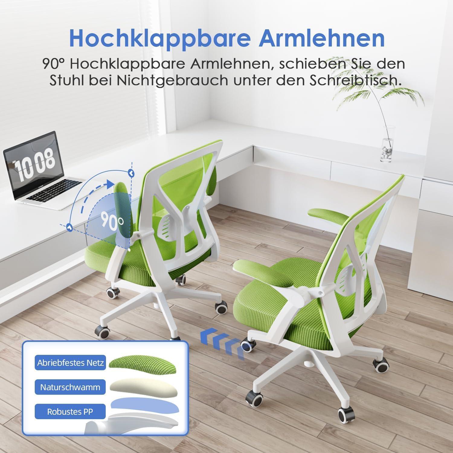 Ergonomischer Bürostuhl Höhenverstellbar mit Lendenwirbelstütze