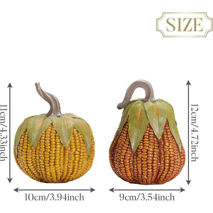 Künstliche Kürbisse 2er Set Maiskornmuster 10/12cm M