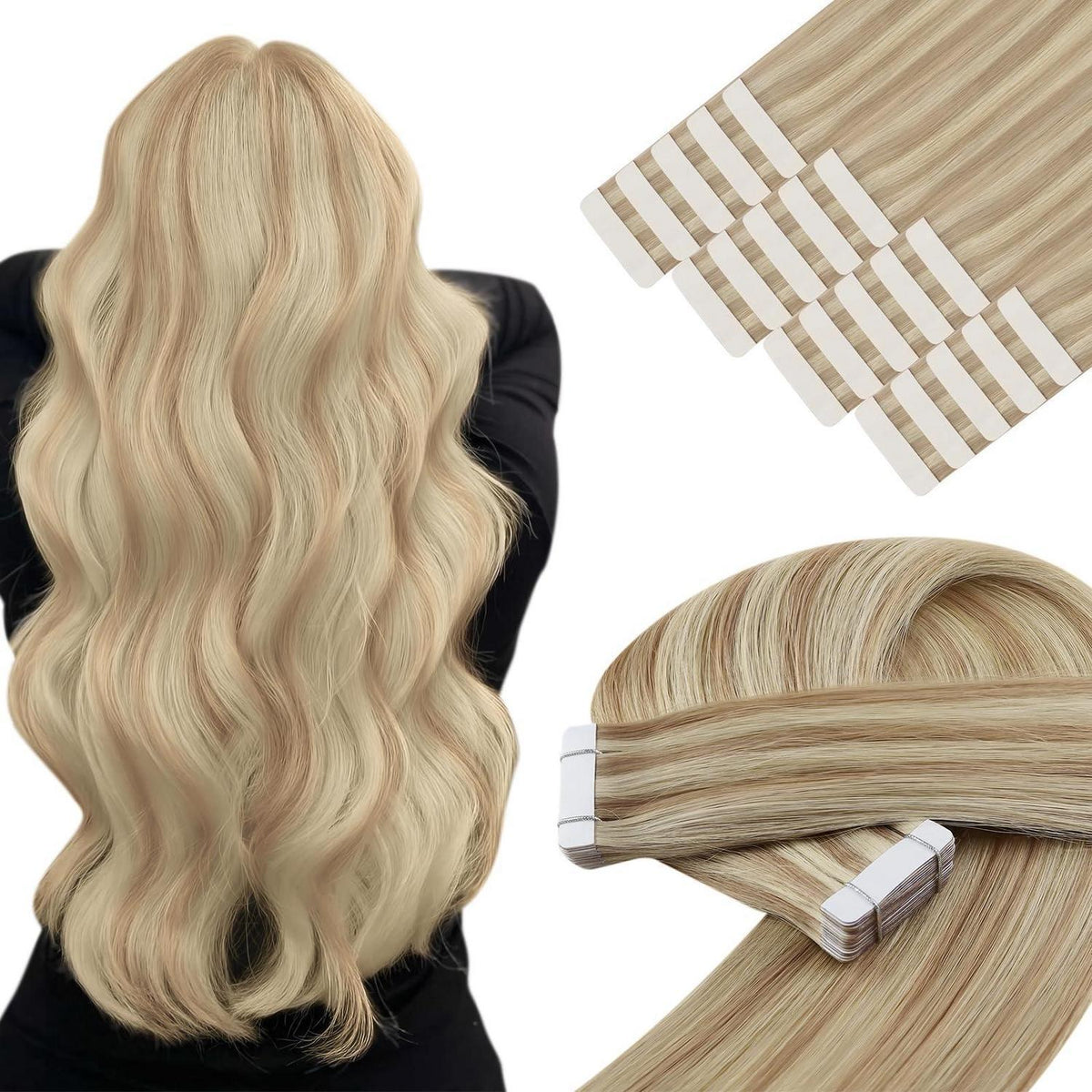Blond Tape Extensions Echthaar 55cm - 18/613