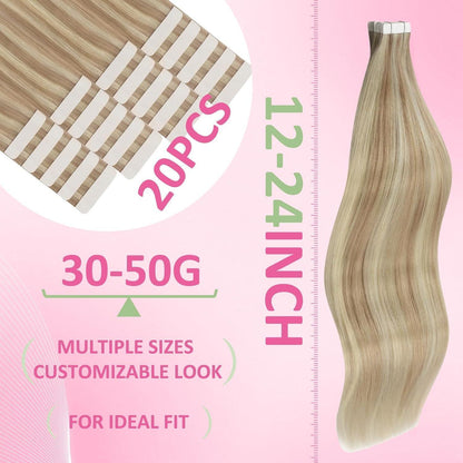 Blond Tape Extensions Echthaar 55cm - 18/613