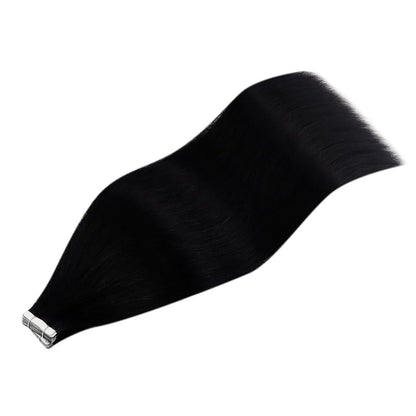 Echthaar Tape Extensions Schwarz 65 cm – Remy Haare