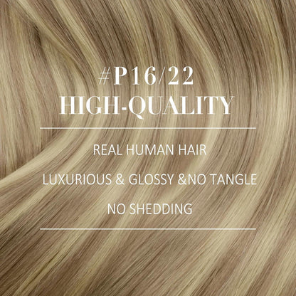 Clip-in Haarverlängerung Echthaar 45cm Goldblond/Mittelblond