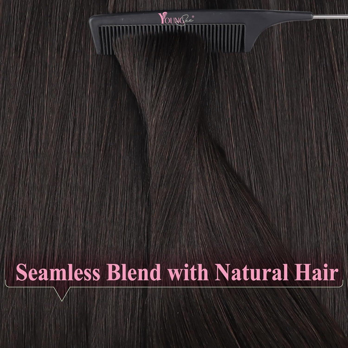 Echthaar Tape Extensions Braun 50cm – Dunkelbraun Haarverlängerung