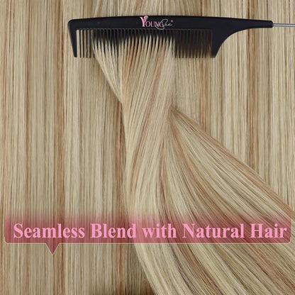 Echthaar Tape Extensions Blond 50cm Aschblond/Platinblond