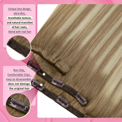 Clip-in Echthaar Extensions Ombre 50cm – Volumenspendend & Vielseitig