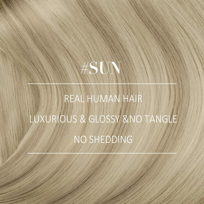 Echthaar Clip-in Extensions Ombre Aschblond Platinblond