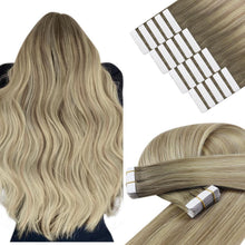 Echthaar Tape Extensions Blond 55cm – Aschblond Ombre