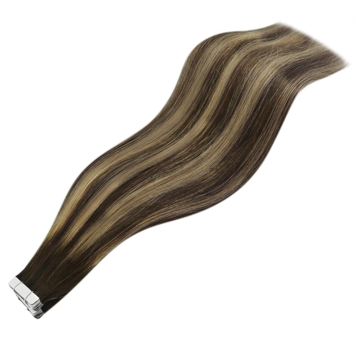 Echthaar Tape-in Extensions Ombre Braun Balayage Blond 40cm