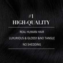 Echthaar Clip-Ins Schwarz 45cm - 120g, Glatt & Voluminös