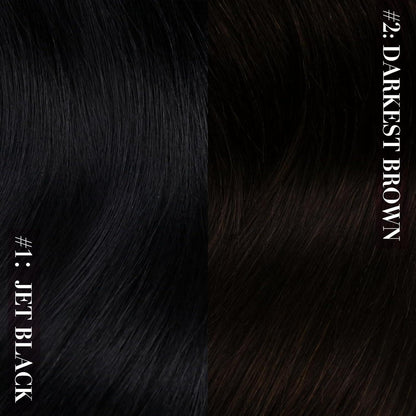 Echthaar Clip-Ins Schwarz 45cm - 120g, Glatt & Voluminös