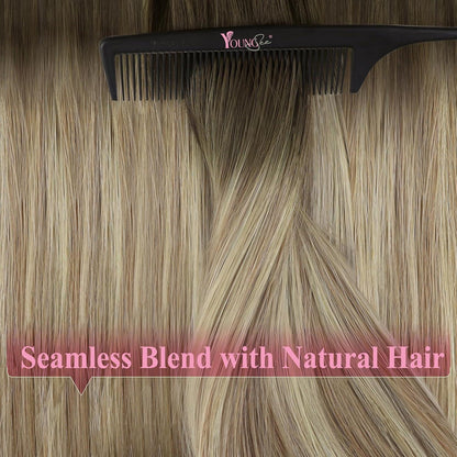 Echthaar Tape Extensions Balayage Braun Blond 40cm