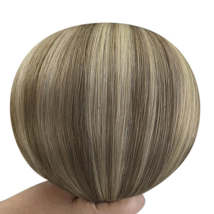 Clip-in Echthaar Extensions Braun Balayage Blond 45cm