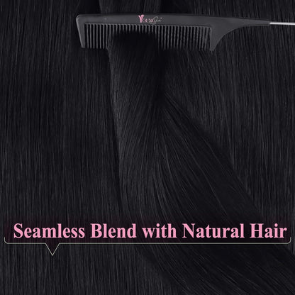 Echthaar Tape Extensions Schwarz 70 cm – Remy Haarextension