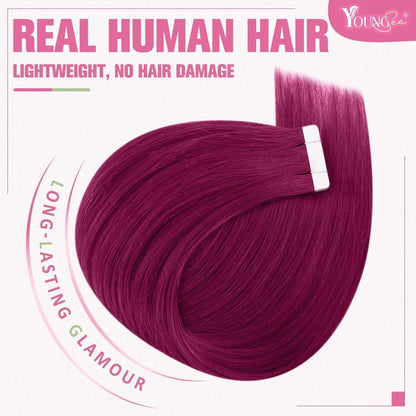 Magenta Tape Extensions Echthaar 55cm - 25g Remy