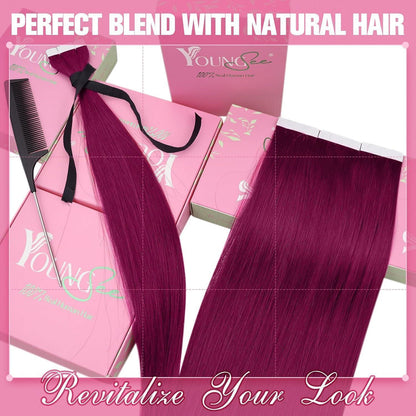Magenta Tape Extensions Echthaar 55cm - 25g Remy