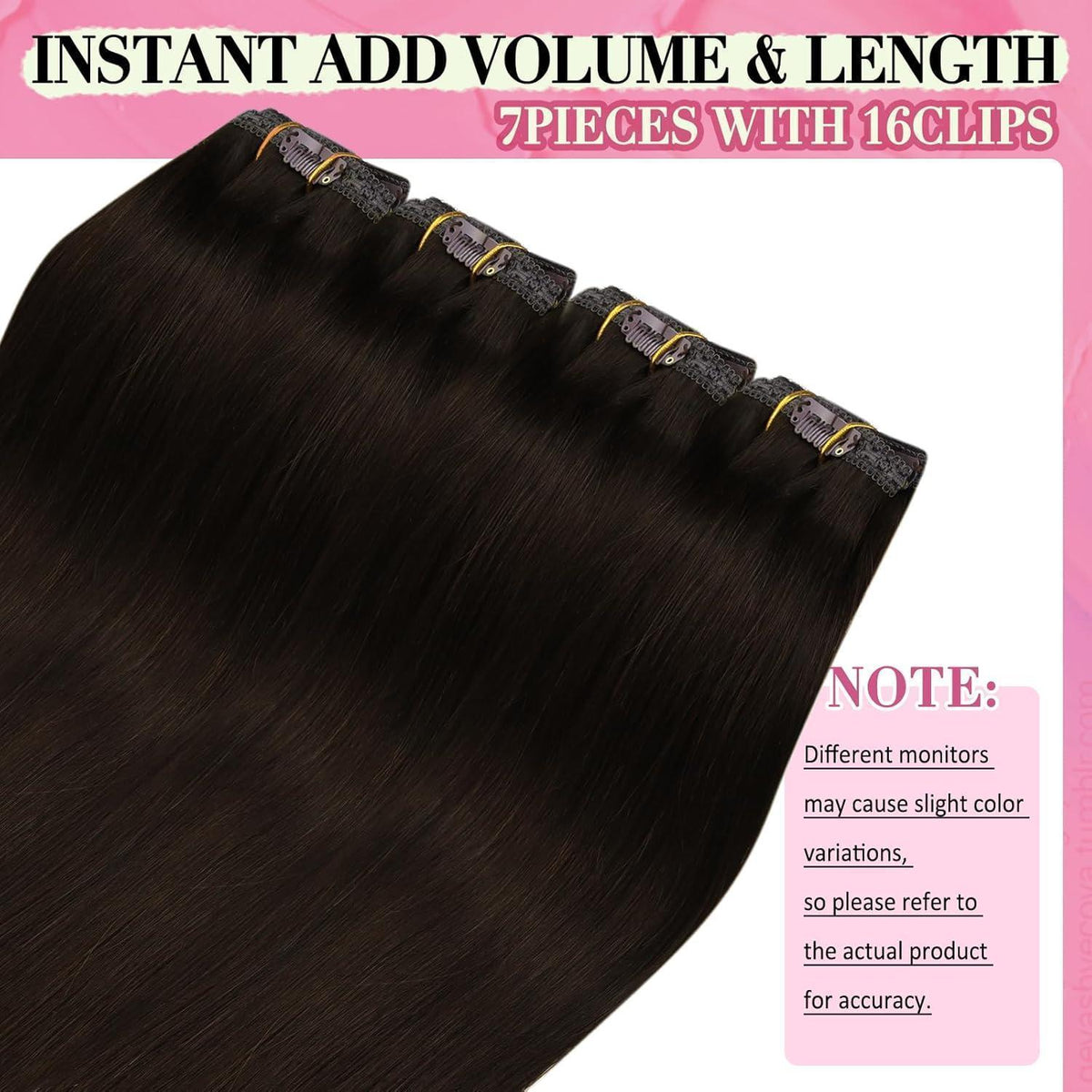 Clip-in Echthaarverlängerung Dunkelbraun 30cm – Remy Haar