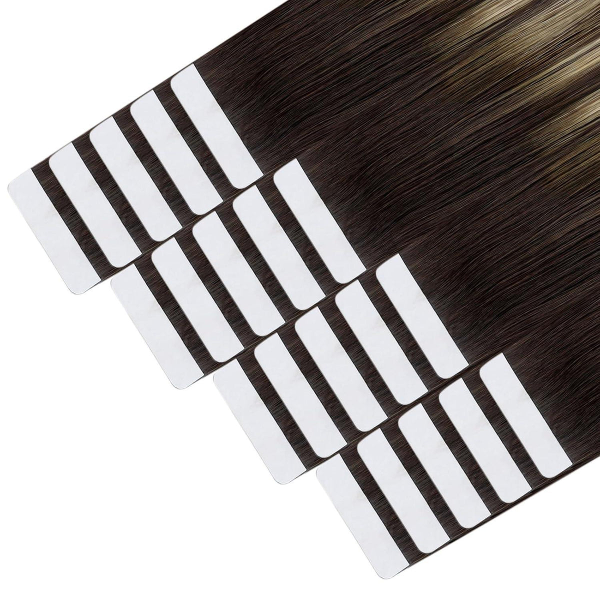 Tape Extensions Braun Blond 50 cm Echthaar Ombre