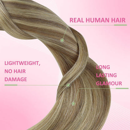 Echthaar Tape Extensions Braun Blond 35cm - Haarverlängerung