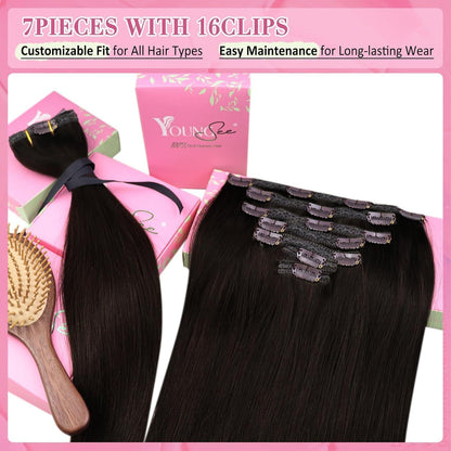 Clip-in Echthaarverlängerung Braun 50 cm – Remy Haar