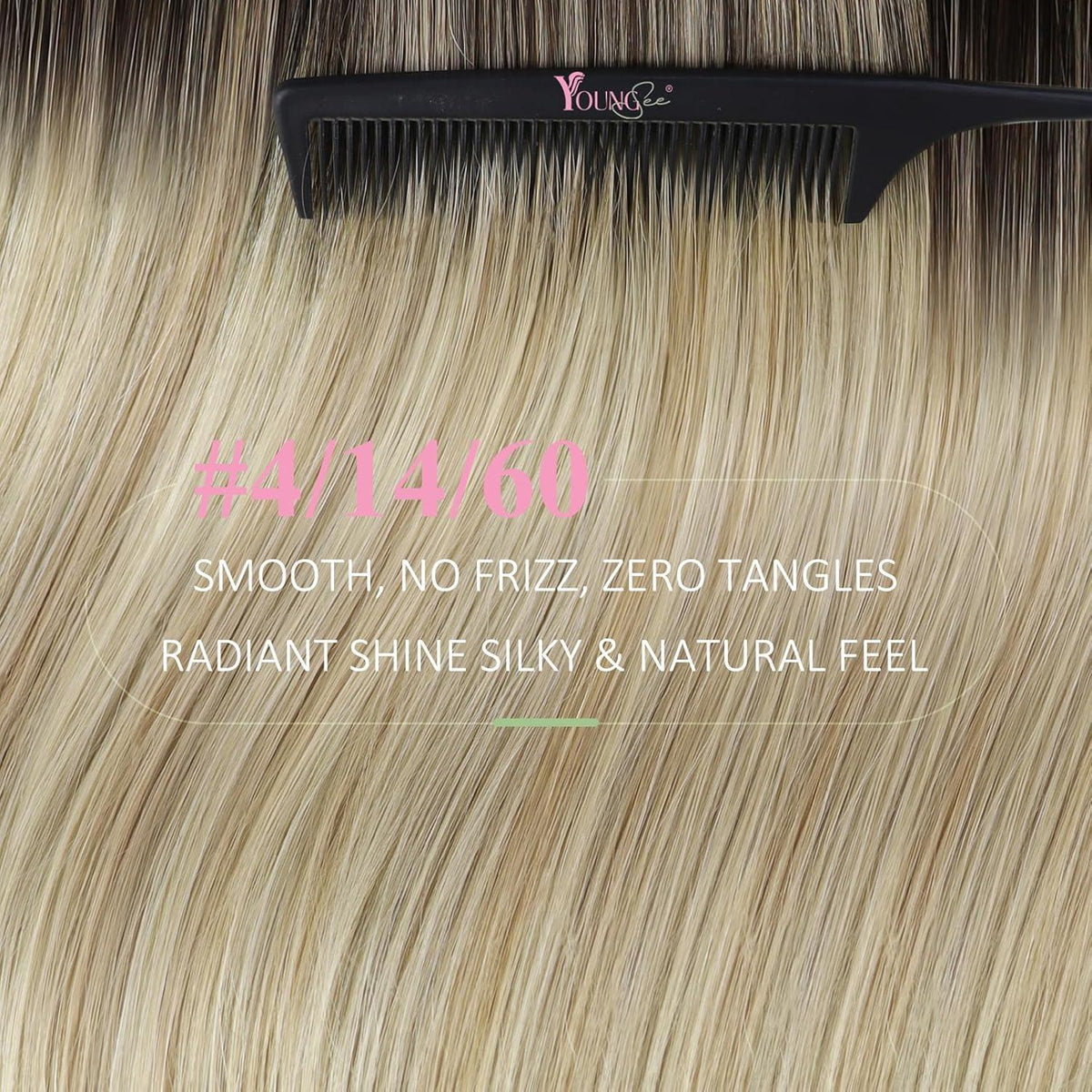 Echthaar Tape Extensions Balayage Dunkelbraun Ombre 40cm