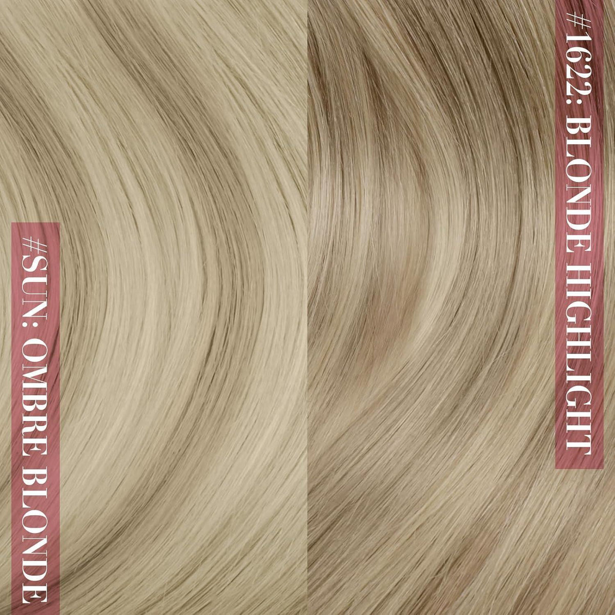Echthaar Clip-in Extensions Ombre Aschblond Platinblond 55cm