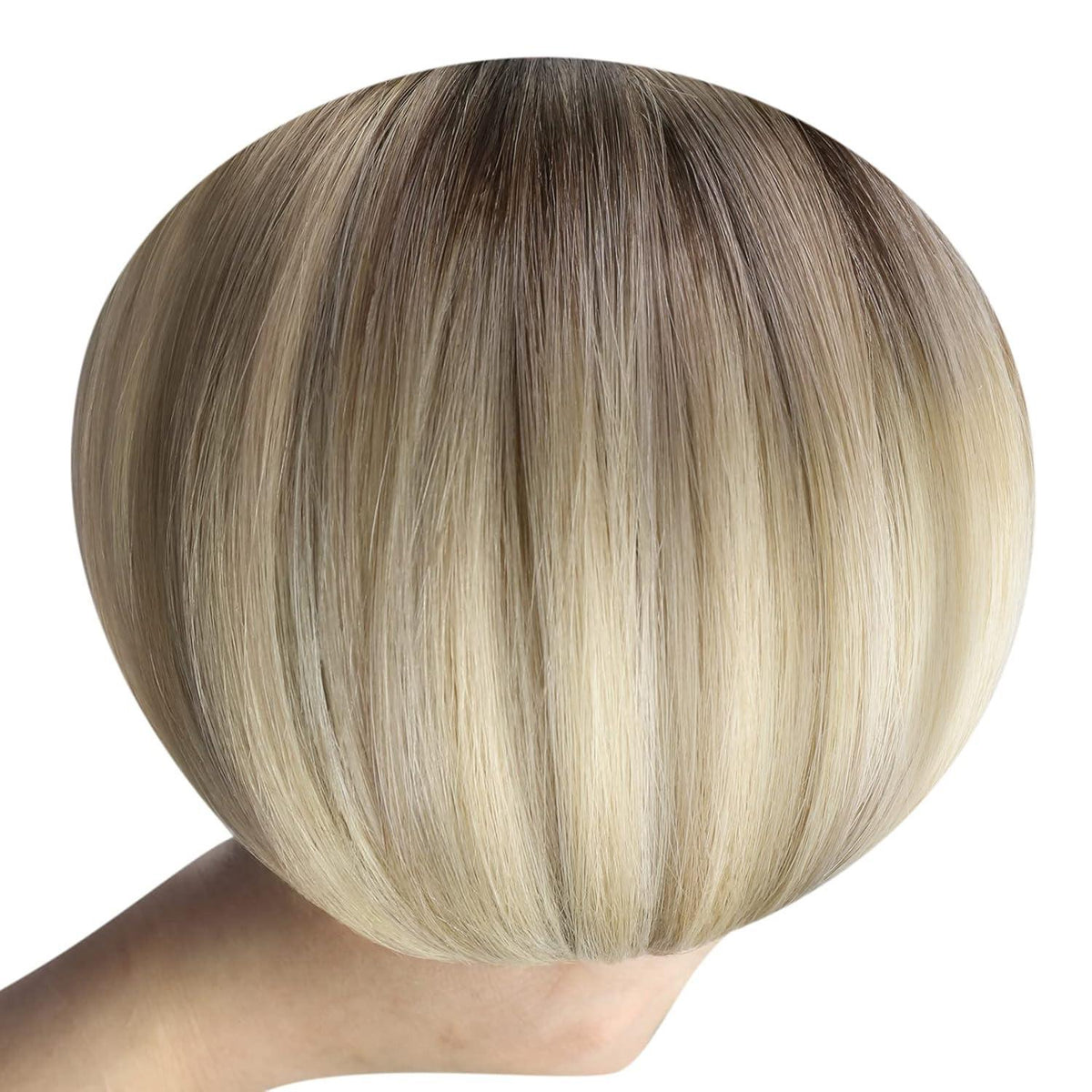 Echthaar Clip-in Extensions Balayage Blond Dunkelbraun 45cm