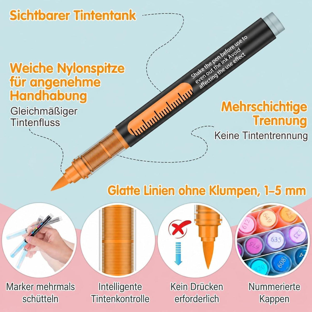 168 Acrylstifte Set Wasserfest für Stein, Holz & Co.