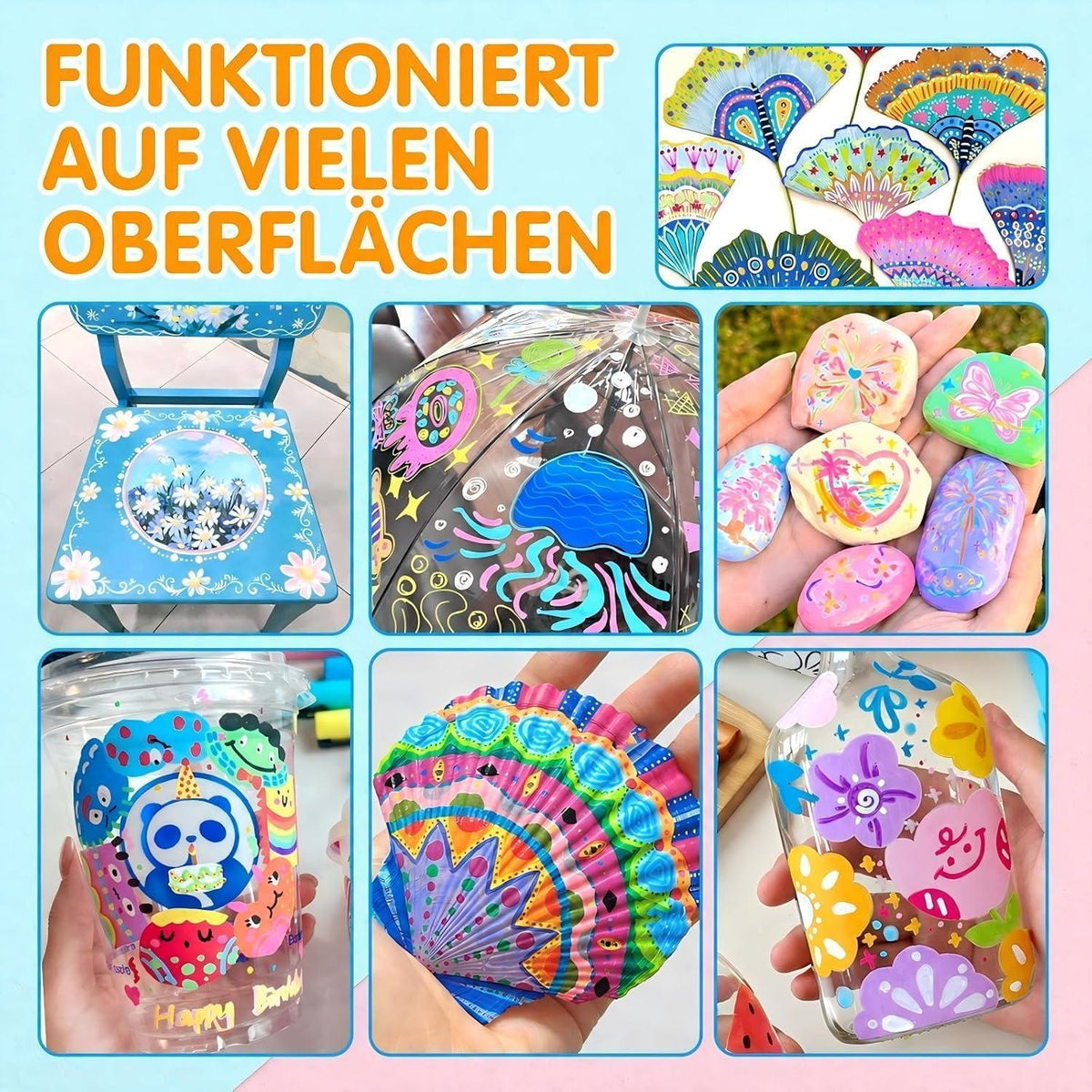 168 Acrylstifte Set Wasserfest für Stein, Holz & Co.